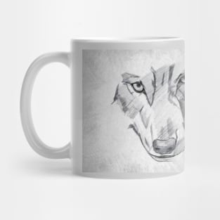 Wolf - Handmade Pencil Drawing Mug